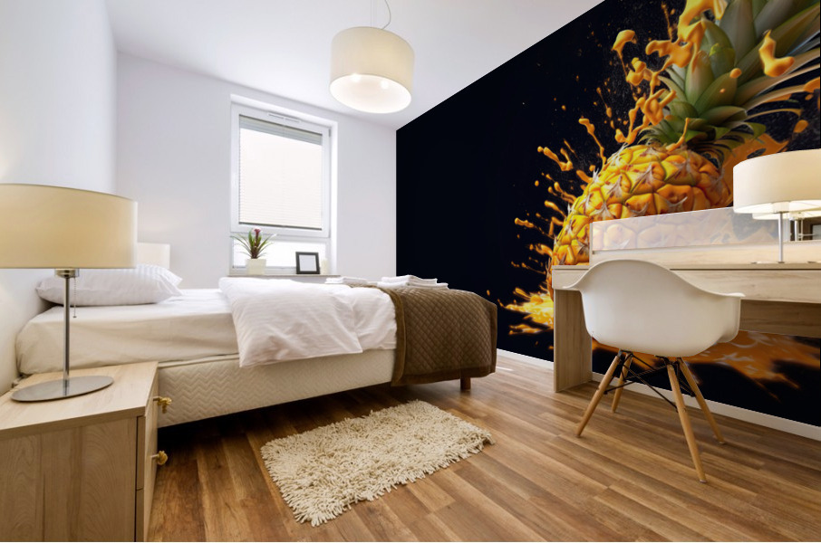 pineapple crashing 2 Mural print