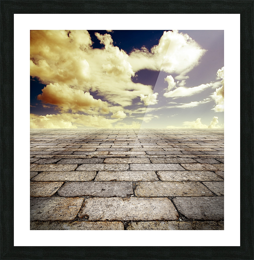 Tile and stone floor background. Picture Frame print