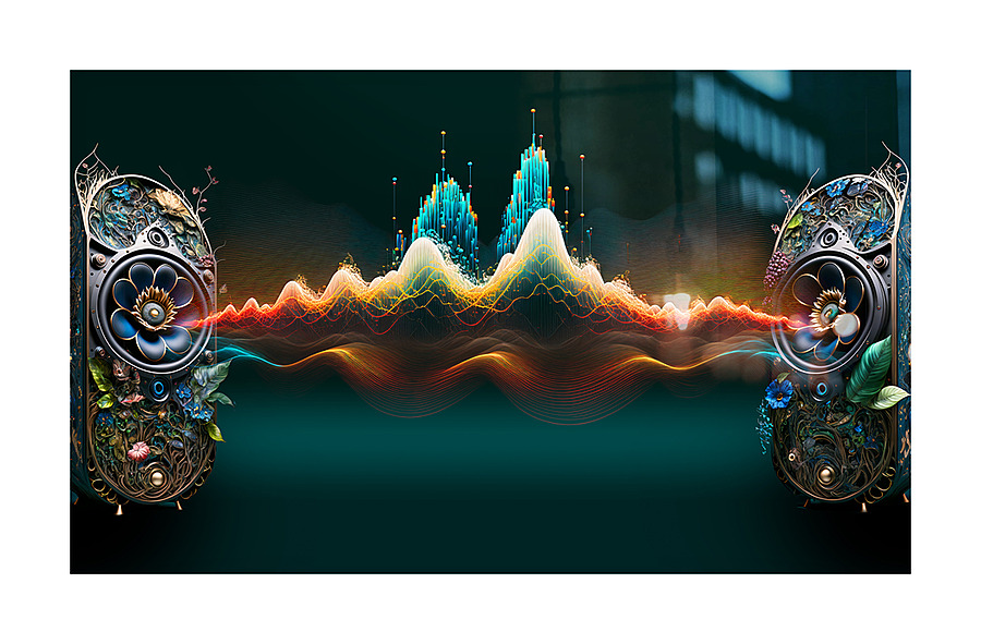 powerful sound waves Picture Frame print