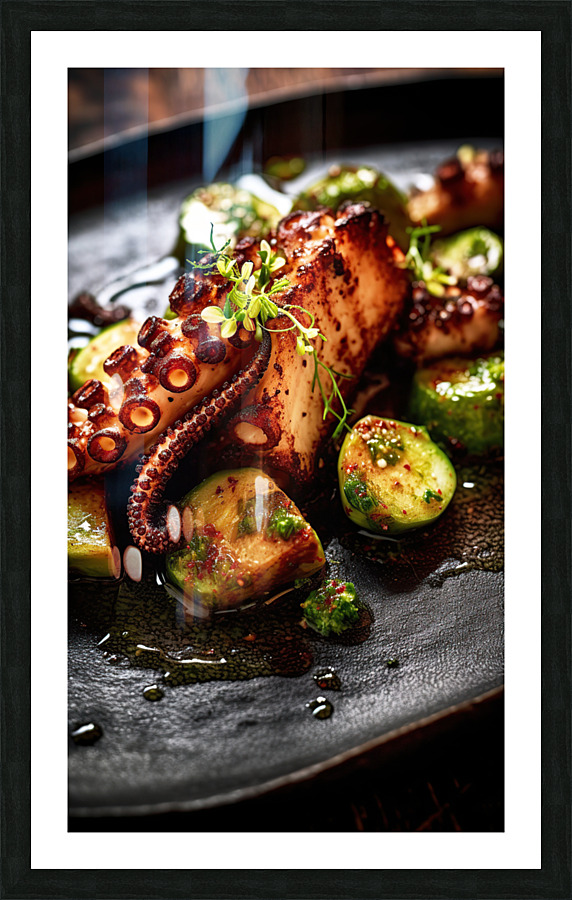grilled octopus 2 Picture Frame print