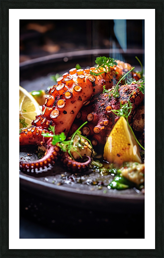 grilled octopus Picture Frame print