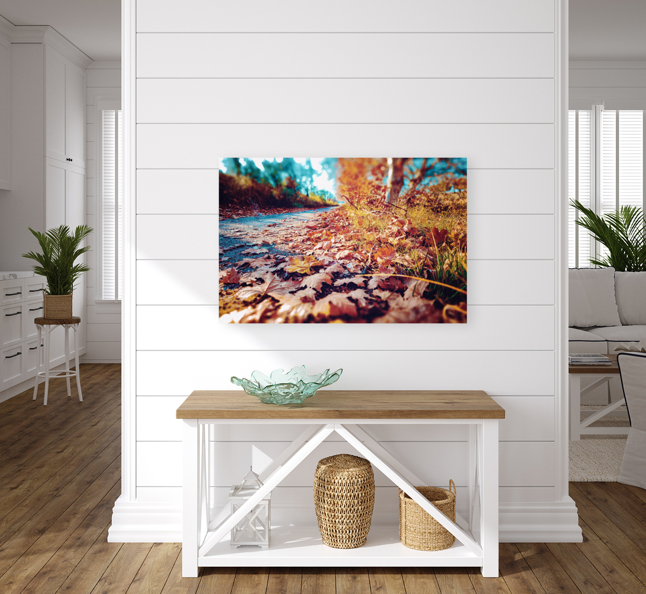 Autumn sunset landscape. Reproduction