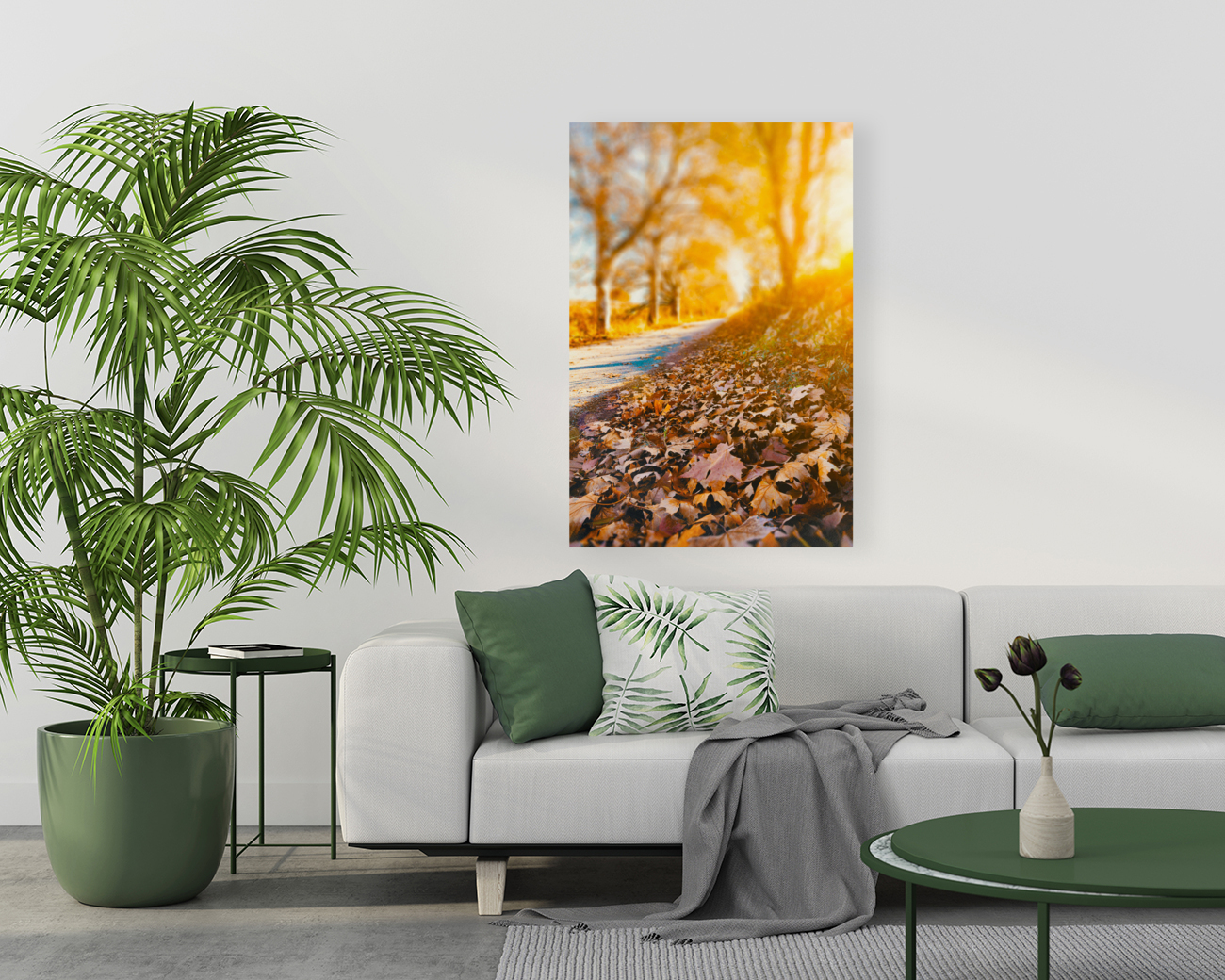 Autumn sunset landscape. Reproduction