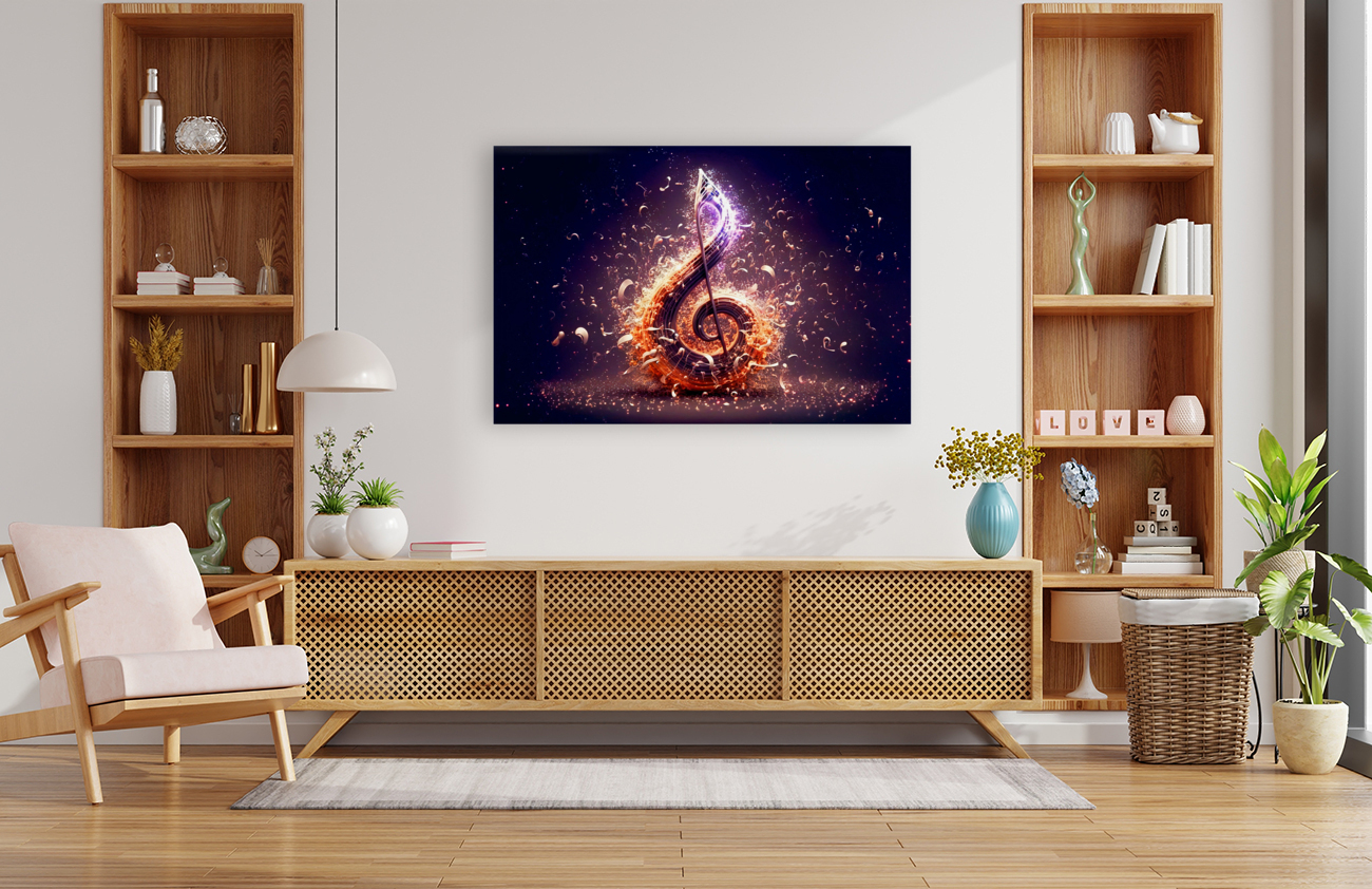 Musical explosion.Ai generated. Reproduction