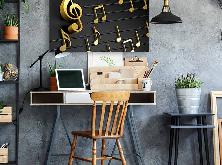 Musical notes and song background.3d illustration. by Carlos Castilla