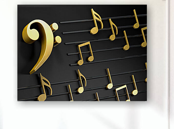 Musical notes and song background.3d illustration. by Carlos Castilla