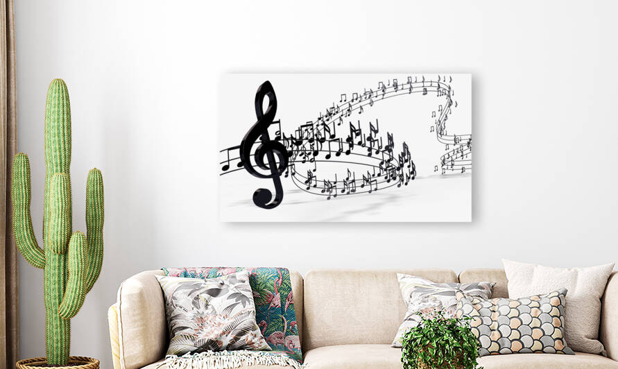 Music background design.Musical writing isolated over white. by Carlos Castilla