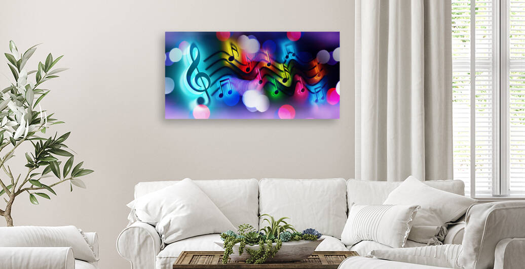 Abstract musical design. musical notes and symbols for Christm by Carlos Castilla