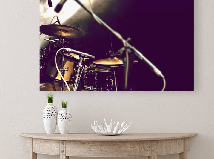 Drum on stage and live music.Musical design. by Carlos Castilla