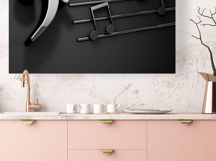 Musical design.Musical writing isolated over black by Carlos Castilla