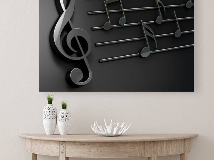 Musical design.Musical writing isolated over black by Carlos Castilla