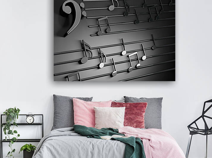 Musical design.Musical writing isolated over black by Carlos Castilla