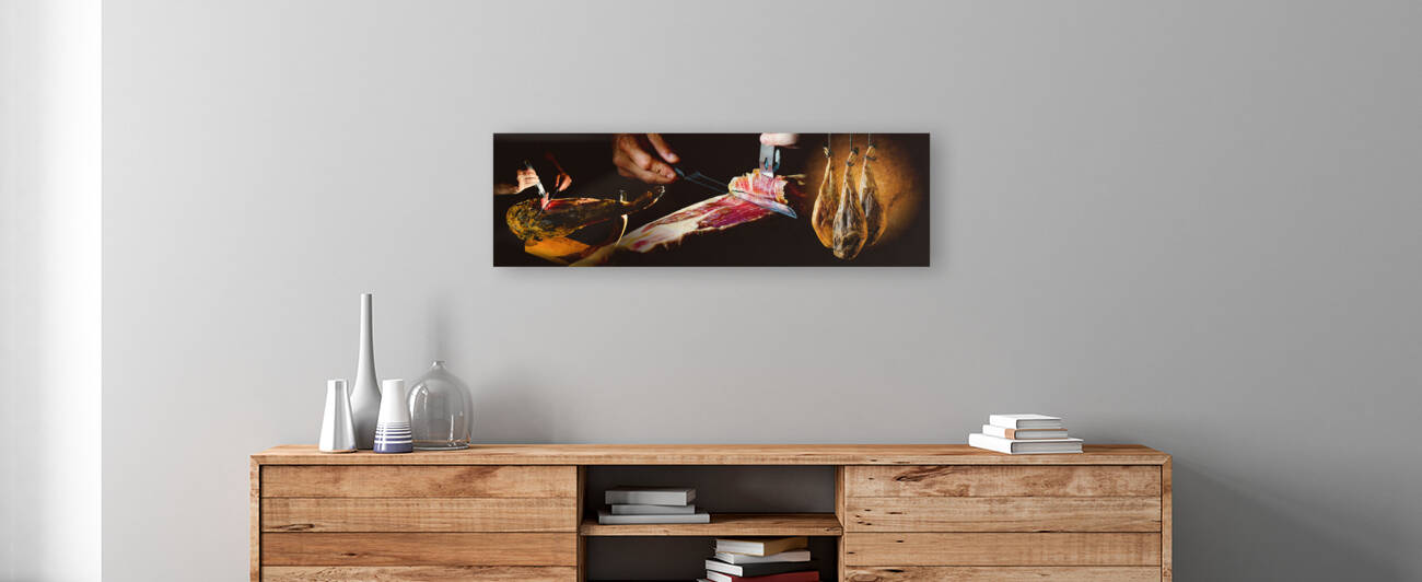 Dry Spanish ham Jamon Serrano Bellota Italian Prosciutto. by Carlos Castilla