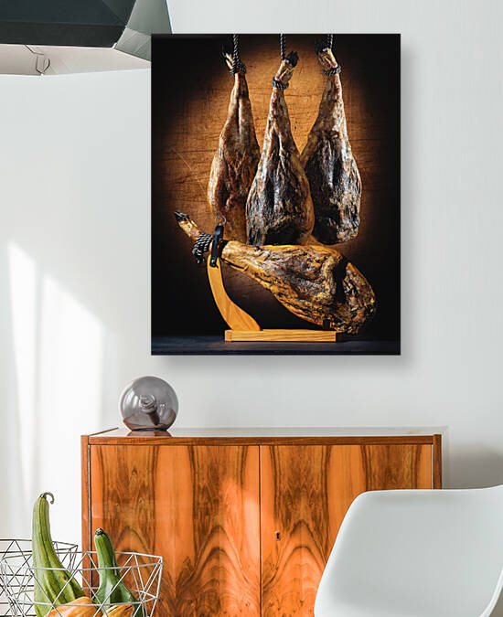 Dry Spanish ham Jamon Serrano Bellota Italian Prosciutto. by Carlos Castilla
