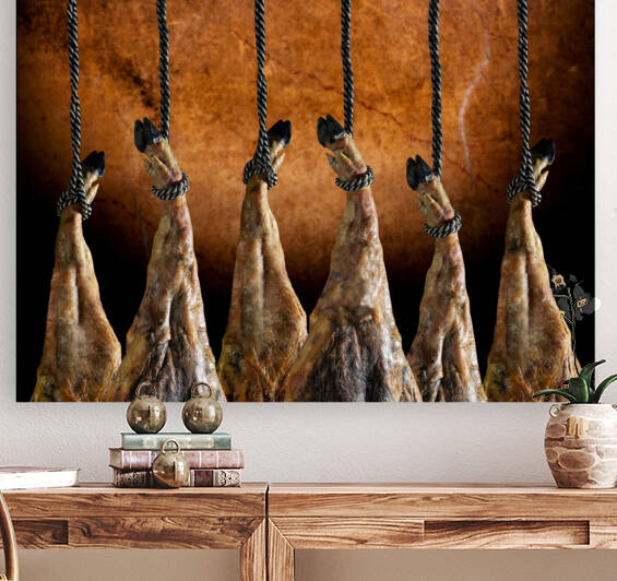 Dry Spanish ham Jamon Serrano Bellota Italian Prosciutto. by Carlos Castilla