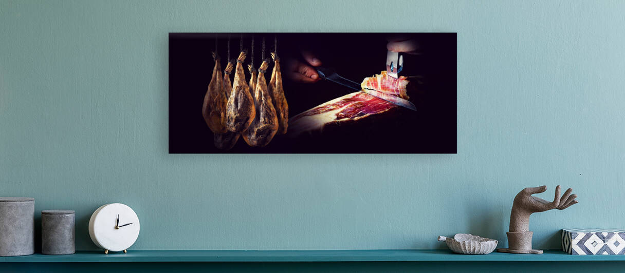 Dry Spanish ham Jamon Serrano Bellota Italian Prosciutto. by Carlos Castilla