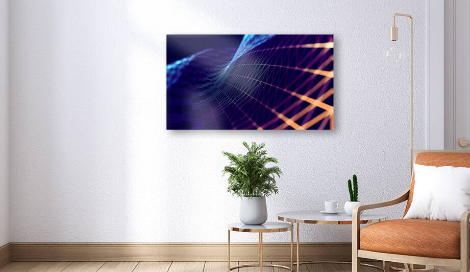Mesh or net with lines and geometrics shapes detail.3d illustrat by Carlos Castilla