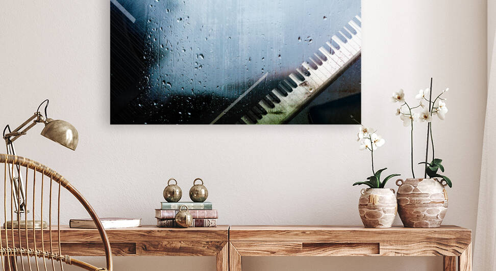 Piano musical design.music.water drops on a rainy day.Relax music for travel road. by Carlos Castilla