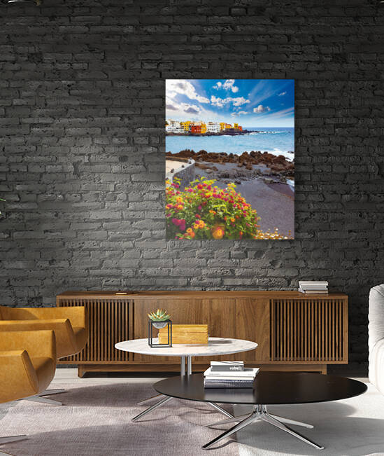 Scenic landscape.Canary island  Seascape.Tenerife village. by Carlos Castilla