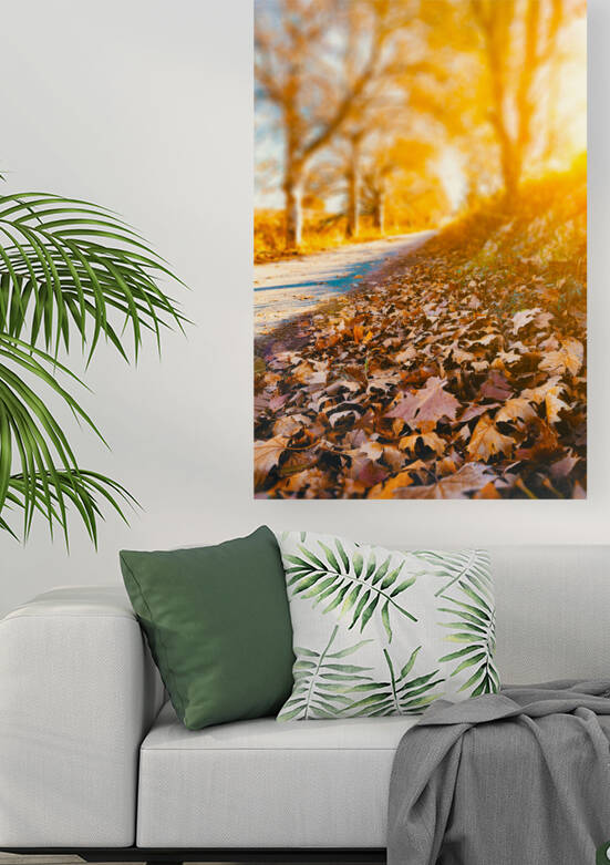 Autumn sunset landscape. Reproduction