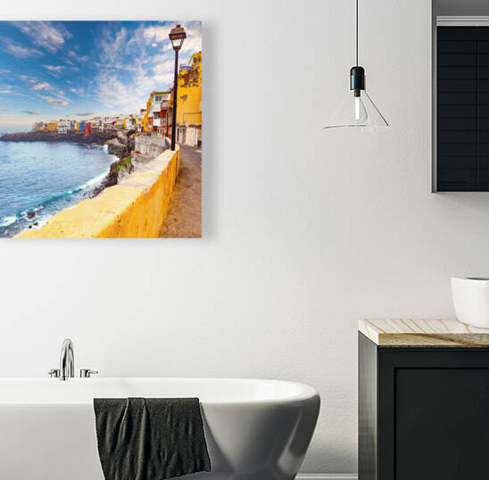 Scenic landscape.Canary island  Seascape.Tenerife village. by Carlos Castilla