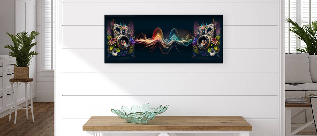Futuristic high fidelity acoustic sound system. Ai generated. by Carlos Castilla