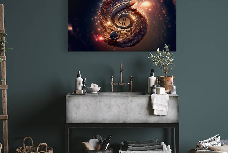 Treble clef and music.Musical explosion.Ai generated. by Carlos Castilla