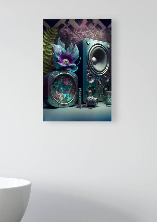 Futuristic high fidelity acoustic sound system. Ai generated. by Carlos Castilla