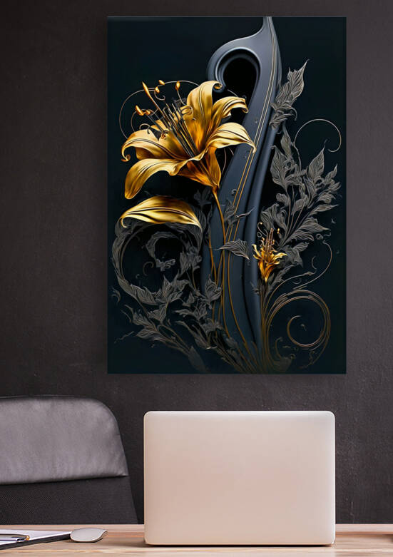 Vintage floral design in abstract baroque style. Ai generated. by Carlos Castilla