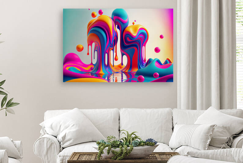 bubles waves liquid.Sweaty slimy billowy dripping candy. by Carlos Castilla
