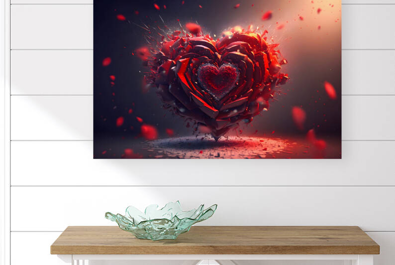 Valentines Day.Romantic and colorful background with flowers and roses.Explosion of love and color in the shape of a heart. ai generated by Carlos Castilla