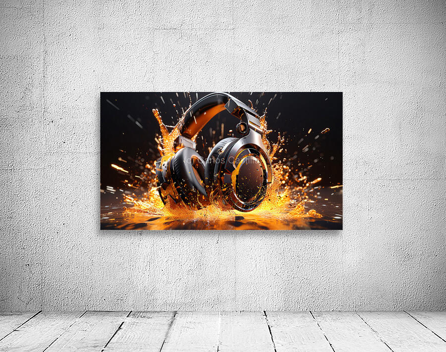 headphones splashing Wall Preview