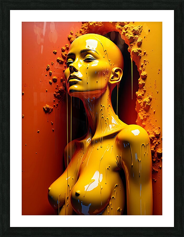 Golden Drip Picture Frame print