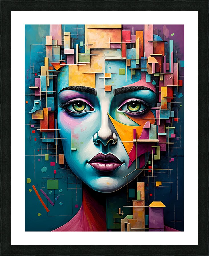 Cubist Portrait Picture Frame print