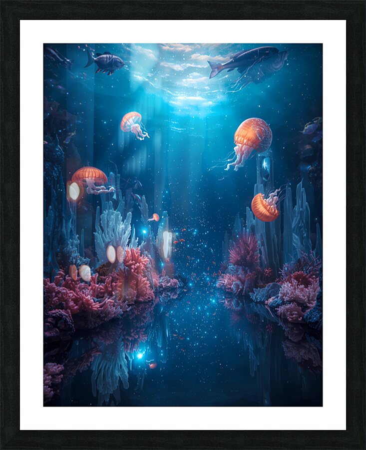 A Starry Ocean Floor Picture Frame print