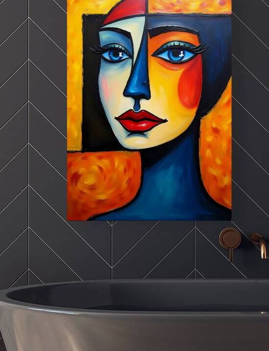 Cubist Portrait in Primary Focus by Majed Najjari