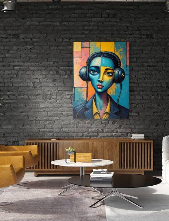 Echoes of Color Abstract Music-Inspired Portrait by Majed Najjari