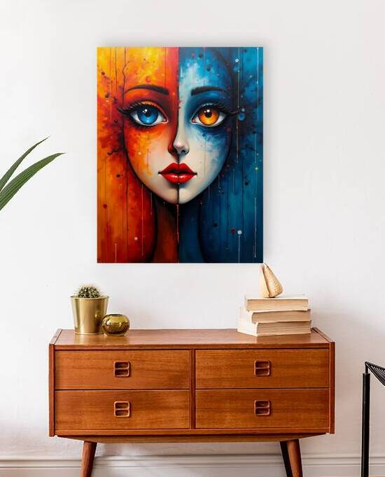 Abstract Portrait of Fire and Ice by Majed Najjari