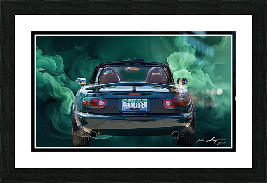 Miata smoke show Picture Frame print
