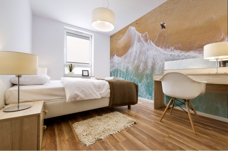Surfer at Sunset Beach Mural print
