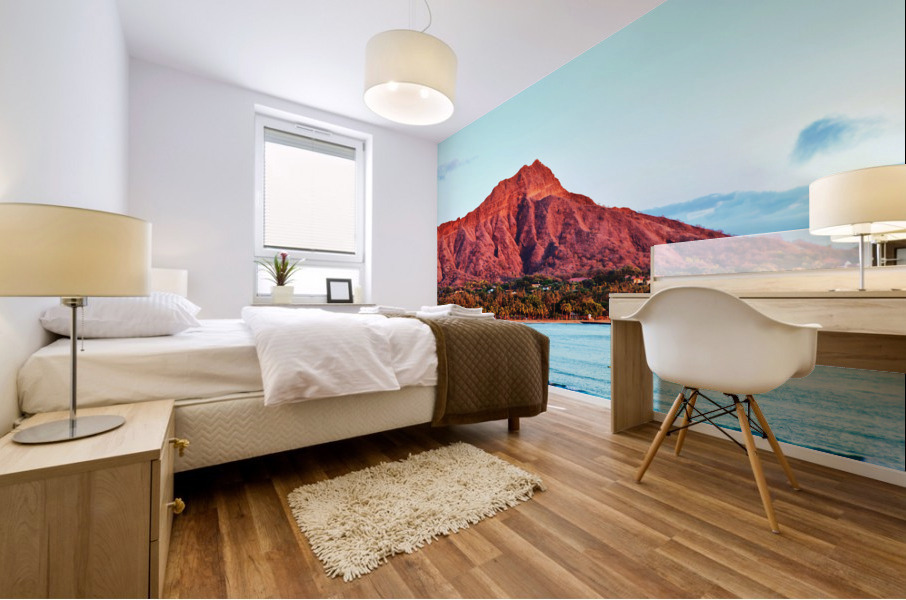 Diamond Head at sunset Mural print