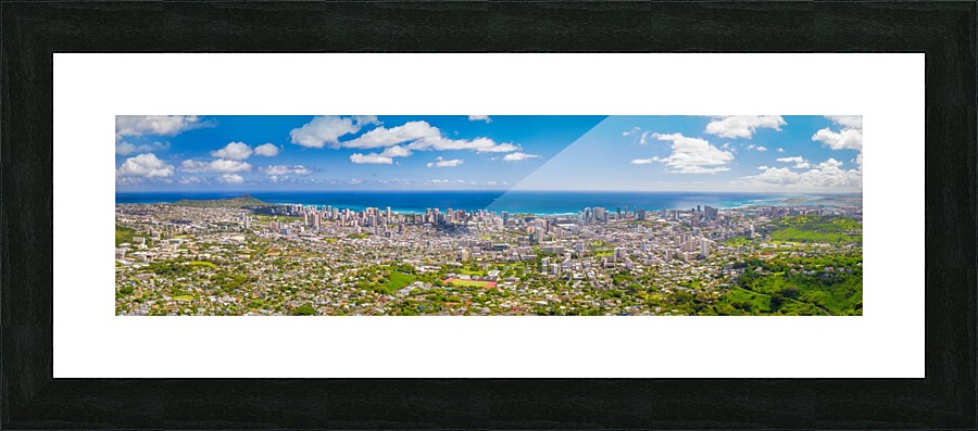 Behind Honolulu Panorama Picture Frame print