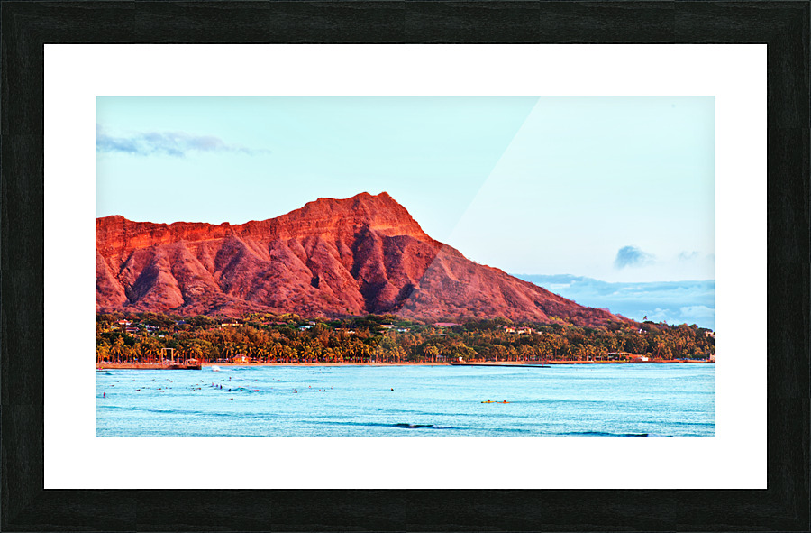 Diamond Head at sunset Picture Frame print