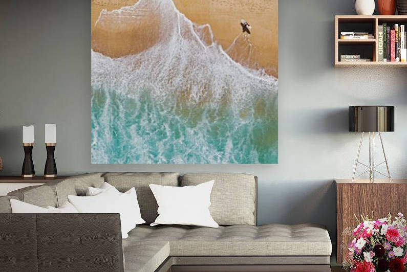 Surfer at Sunset Beach Reproduction