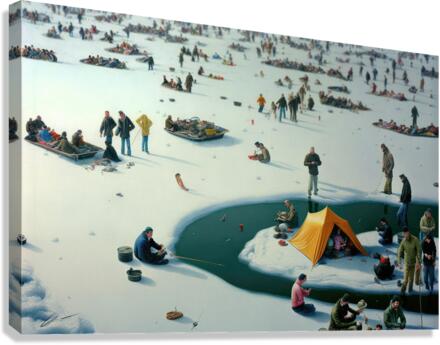 Ice Fishing Canvas Print
