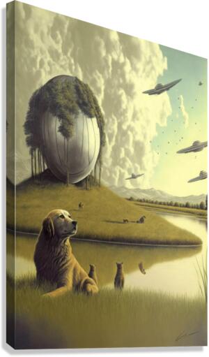 Dog in the Future Canvas Print