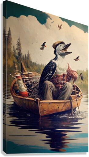 Loon in a Boat Canvas Print