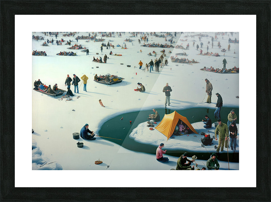 Ice Fishing Picture Frame print