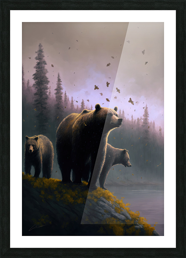 Three Bears Picture Frame print