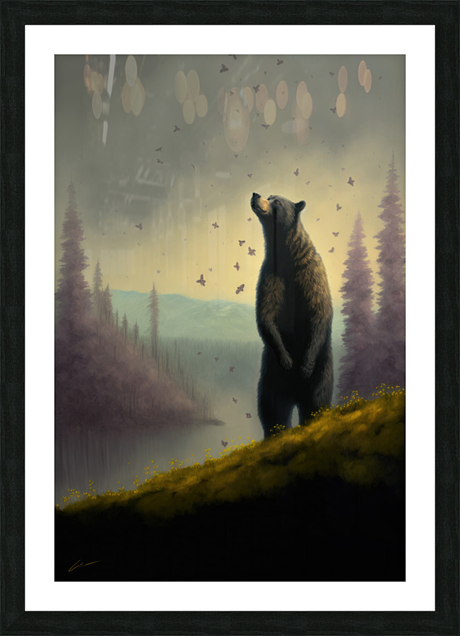 Bear on a Hill Picture Frame print